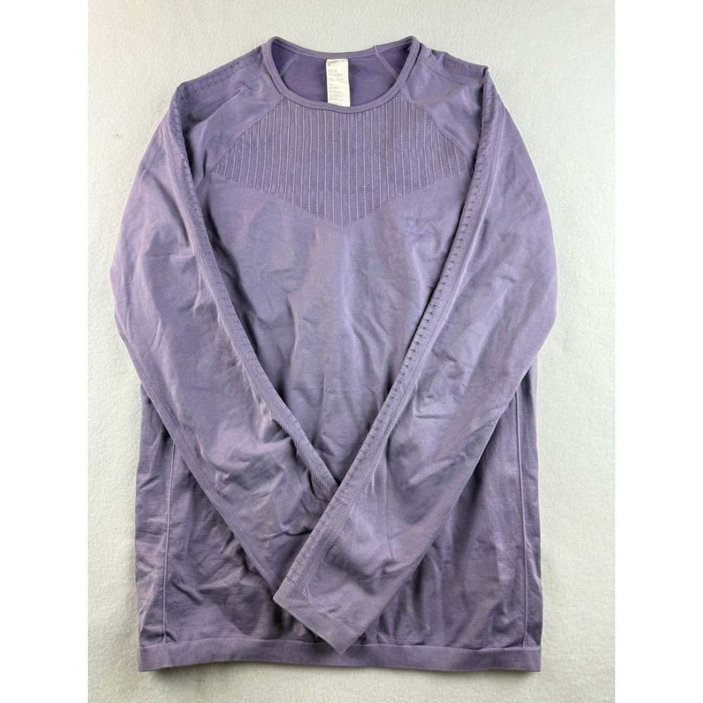 Fabletics Womens Purple Long Sleeve Athletic Top Seamless Activewear